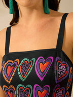CAJUNI Vestido de Verão Casual de Férias Sem Mangas com Estampa Colorida de Árvore de Palma Tropical e Oceânica, Estilo Boho
