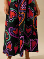 CAJUNI Vestido de Verão Casual de Férias Sem Mangas com Estampa Colorida de Árvore de Palma Tropical e Oceânica, Estilo Boho