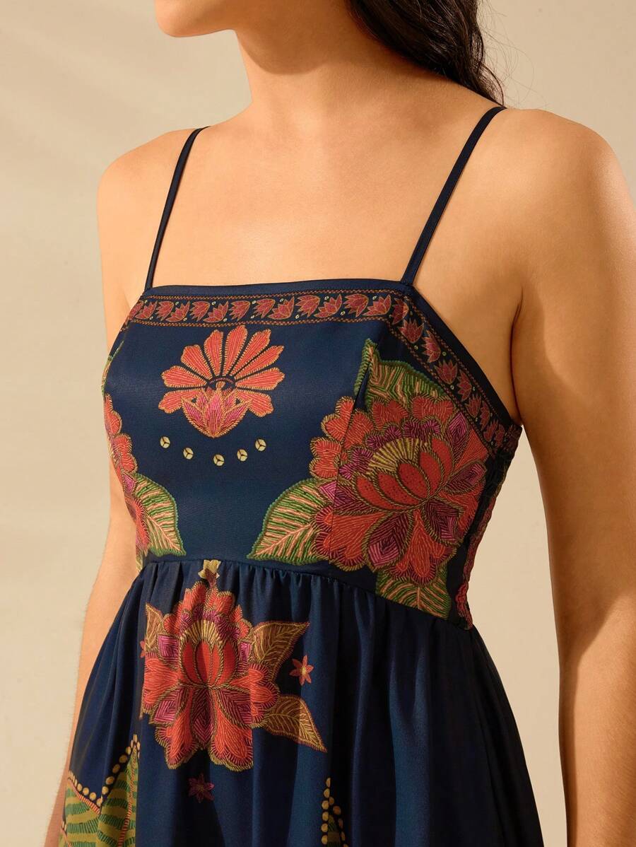 CAJUNI Vestido Casual de Verão com Elegância para Mulheres, com Alças Finas, Costas Abertas, Estampas de Coco, Leopardo e Azálea