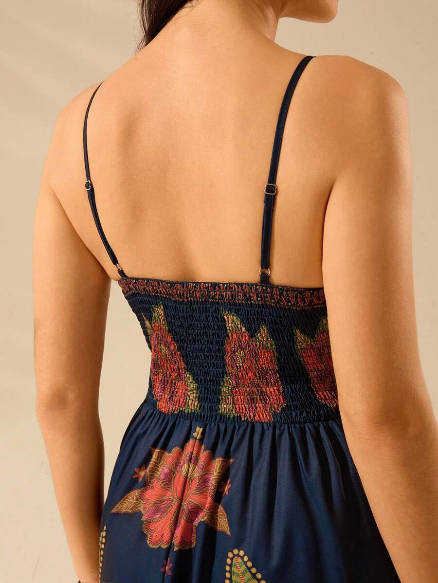 CAJUNI Vestido Casual de Verão com Elegância para Mulheres, com Alças Finas, Costas Abertas, Estampas de Coco, Leopardo e Azálea