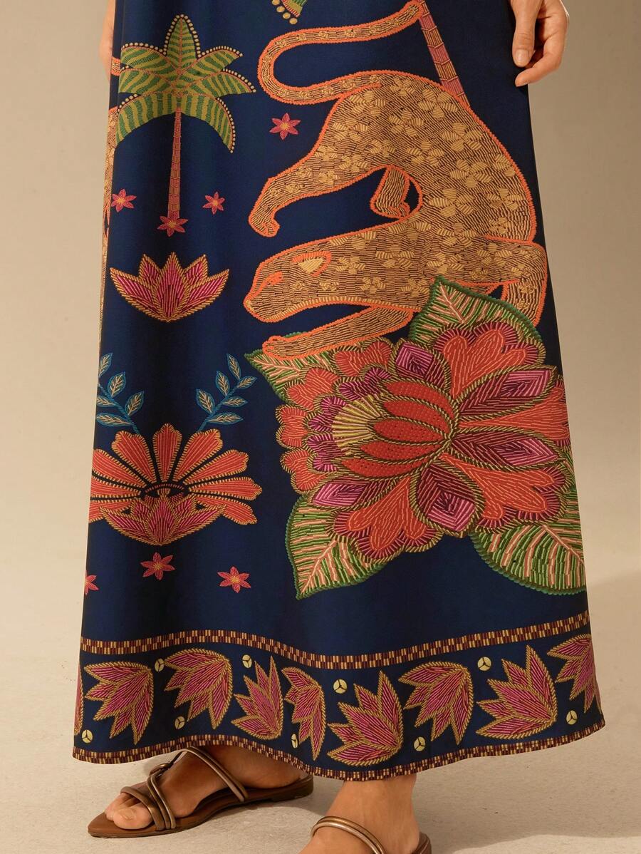 CAJUNI Vestido Casual de Verão com Elegância para Mulheres, com Alças Finas, Costas Abertas, Estampas de Coco, Leopardo e Azálea